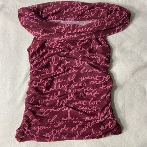 NWT Anthropologie XS Maeve Pink Ruched Mesh Tube Top